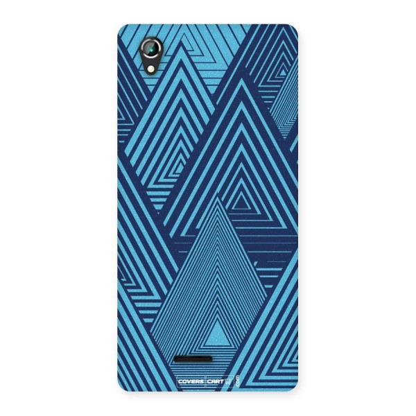 Geometric Blue Print Back Case for Lava Iris 800