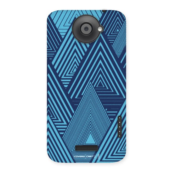 Geometric Blue Print Back Case for HTC One X