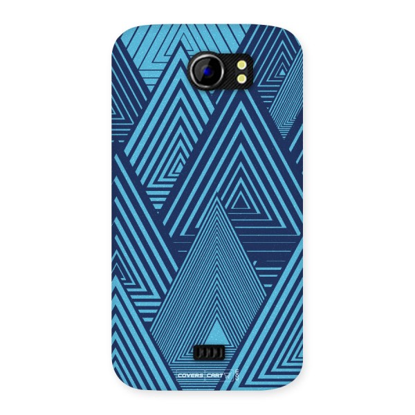 Geometric Blue Print Back Case for Micromax A110 Canvas 2