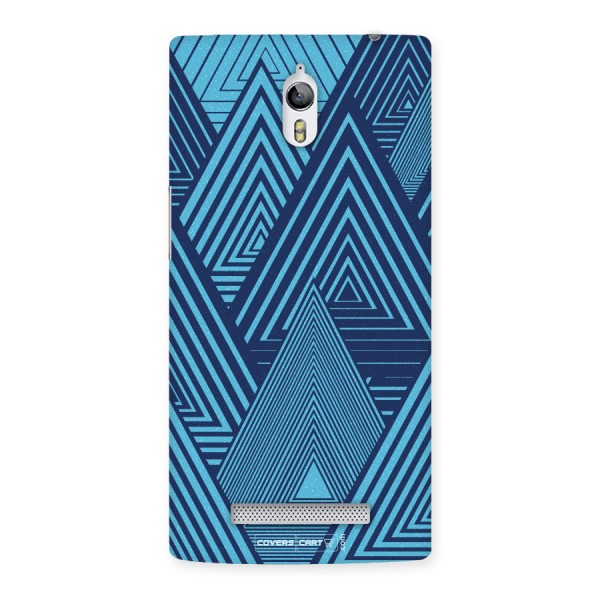Geometric Blue Print Back Case for Oppo Find 7