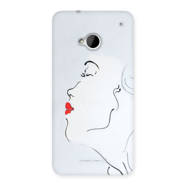 Girl in Red Lipstick Back Case Back Case for HTC One M7