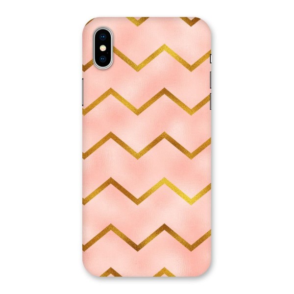 Gold Pink Pattern Back Case for iPhone X