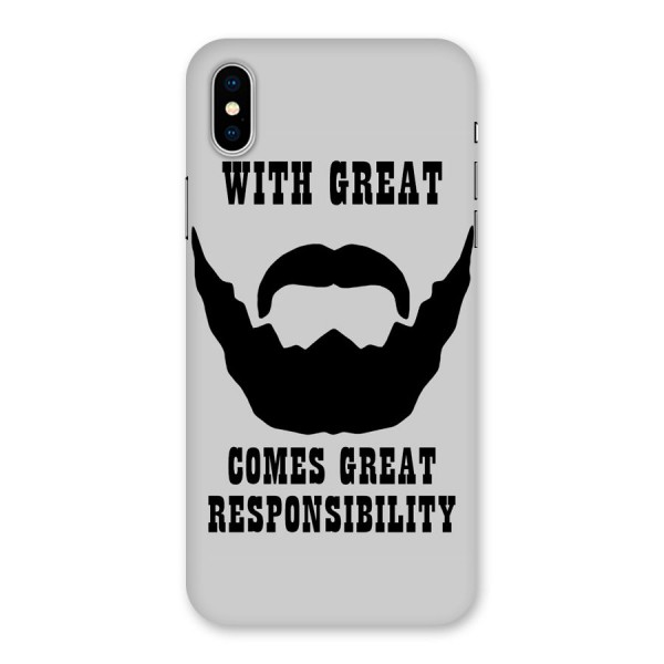 Great Beard Great Responsibility Back Case for iPhone X