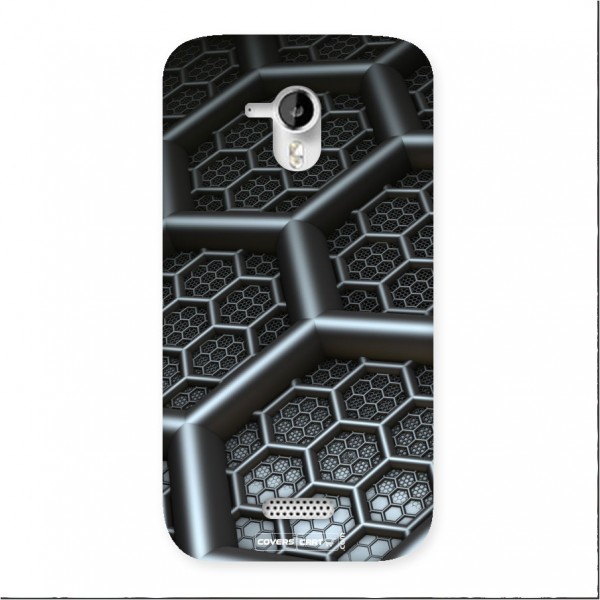 Hexa Black Abstract Back Case for Micromax A116 Canvas HD
