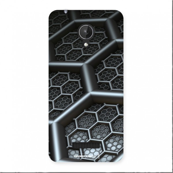 Hexa Black Abstract Back Case for Micromax Canvas Spark Q380