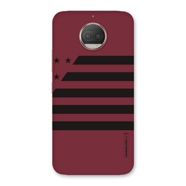 Maroon Star Striped Back Case for Moto G5s Plus