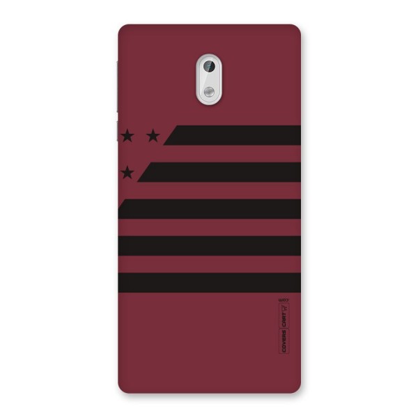 Maroon Star Striped Back Case for Nokia 3