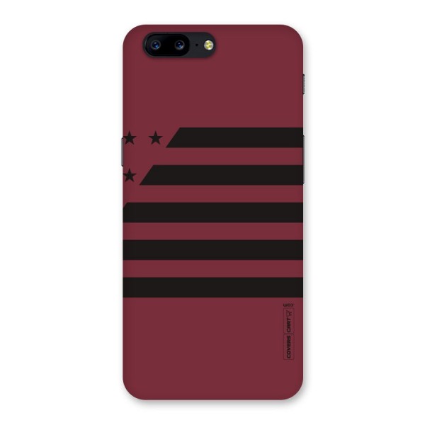 Maroon Star Striped Back Case for OnePlus 5