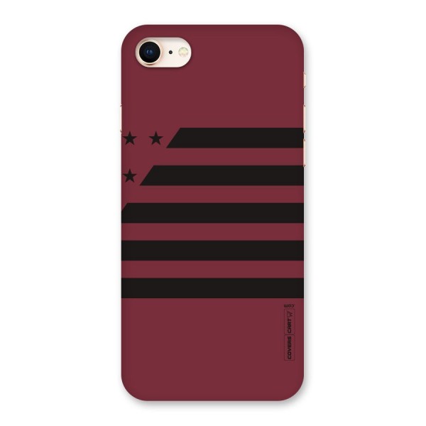 Maroon Star Striped Back Case for iPhone 8