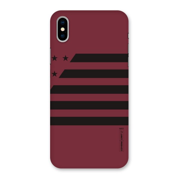 Maroon Star Striped Back Case for iPhone X
