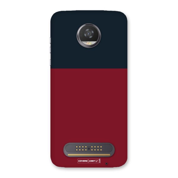 Maroon and Navy Blue Back Case for Moto Z2 Play