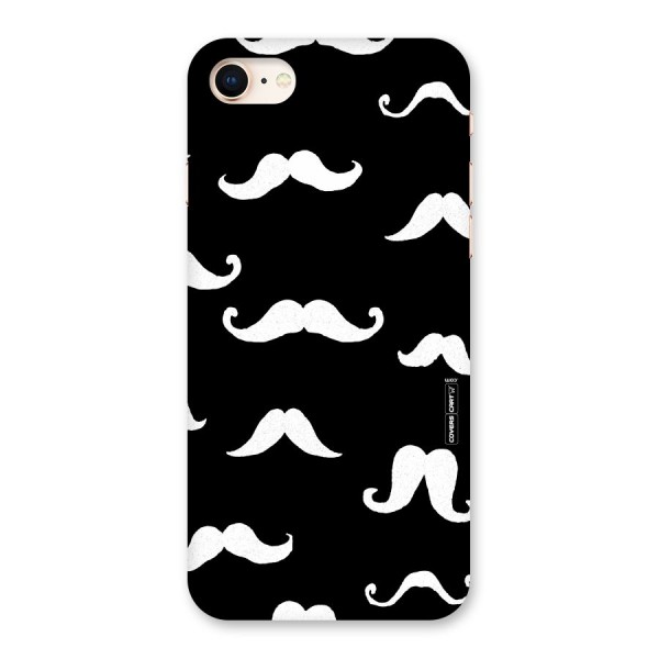 Moustache Pattern (White) Back Case for iPhone 8