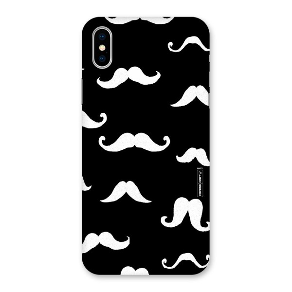Moustache Pattern (White) Back Case for iPhone X