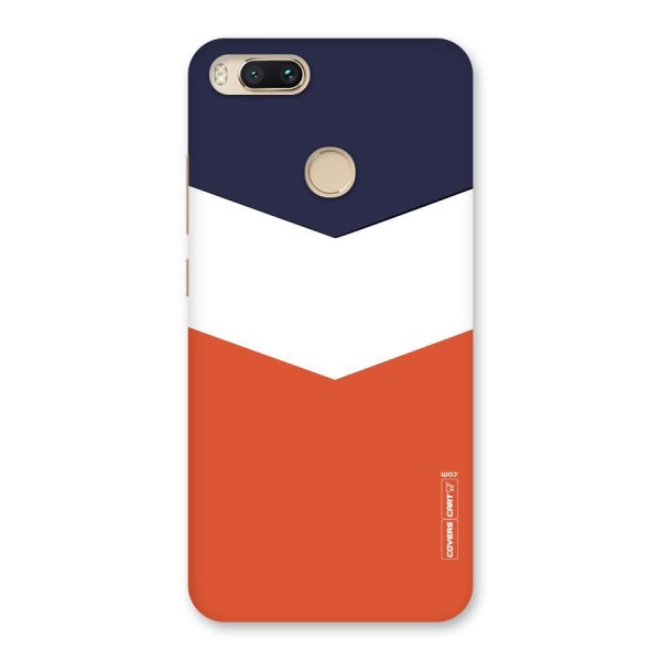 Navy Blue White Orange Arrow Back Case for Mi A1