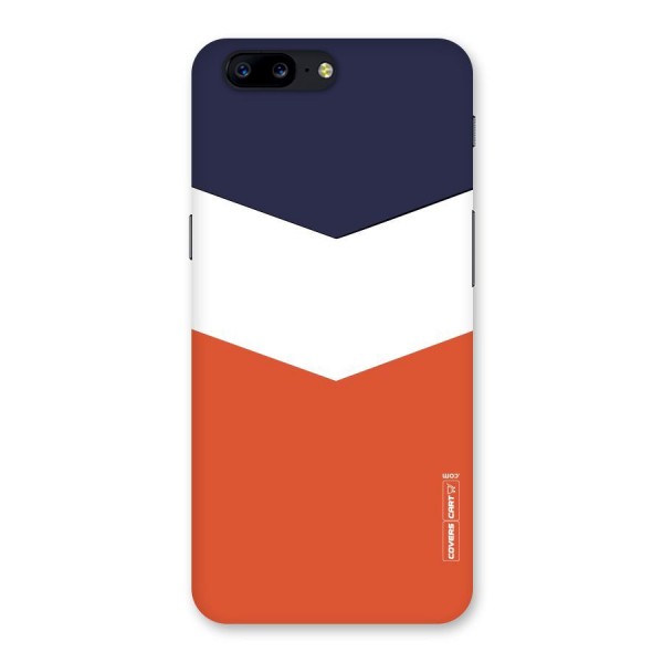 Navy Blue White Orange Arrow Back Case for OnePlus 5