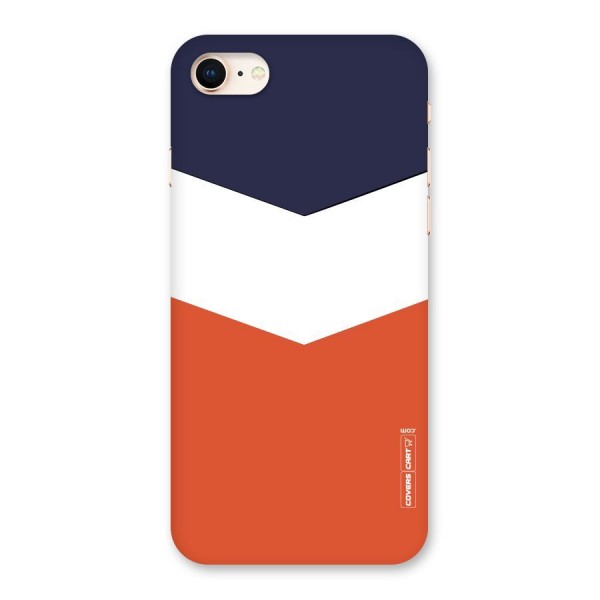Navy Blue White Orange Arrow Back Case for iPhone 8