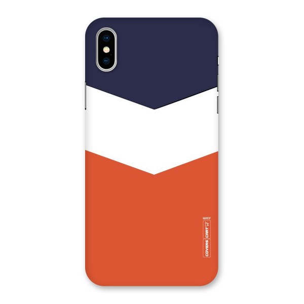 Navy Blue White Orange Arrow Back Case for iPhone X