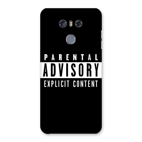 Parental Advisory Label Back Case for LG G6