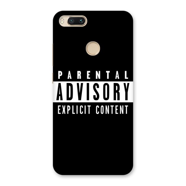 Parental Advisory Label Back Case for Mi A1