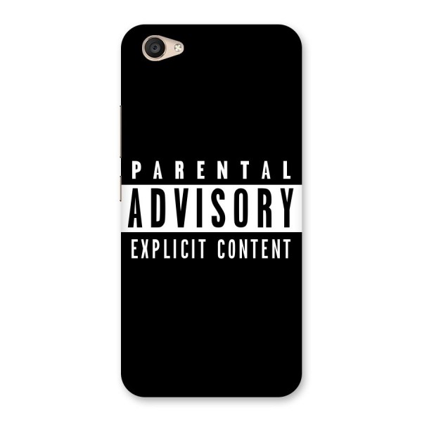 Parental Advisory Label Back Case for Vivo V5 Plus