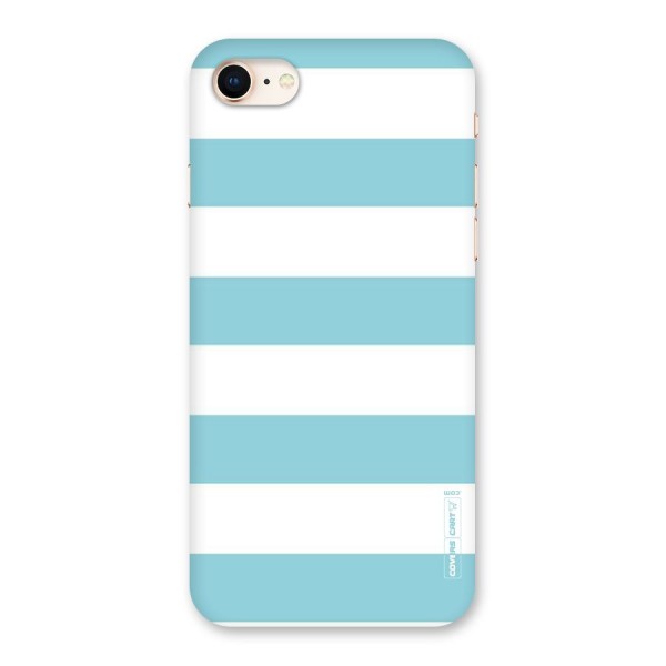 Pastel Blue White Stripes Back Case for iPhone 8