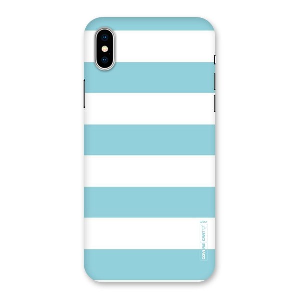 Pastel Blue White Stripes Back Case for iPhone X