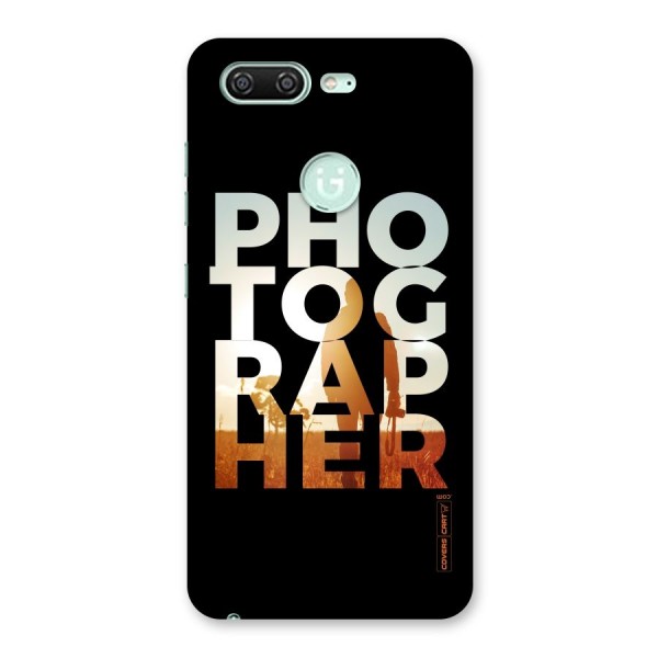Photographer Typography Back Case for Gionee S10