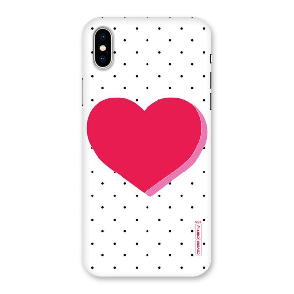 Pink Polka Heart Back Case for iPhone X