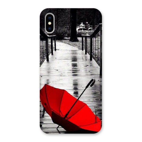 Rainy Red Umbrella Back Case for iPhone X