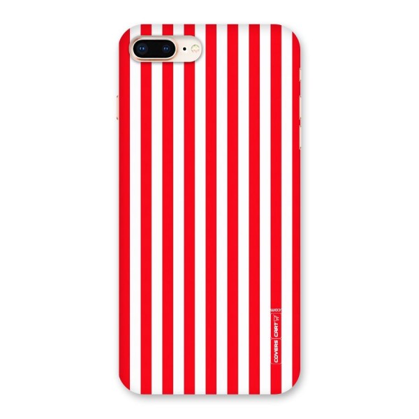 Red And White Straight Stripes Back Case for iPhone 8 Plus