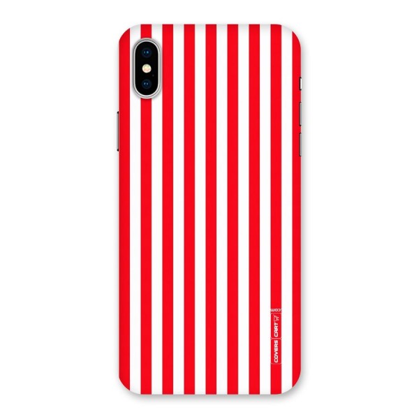 Red And White Straight Stripes Back Case for iPhone X