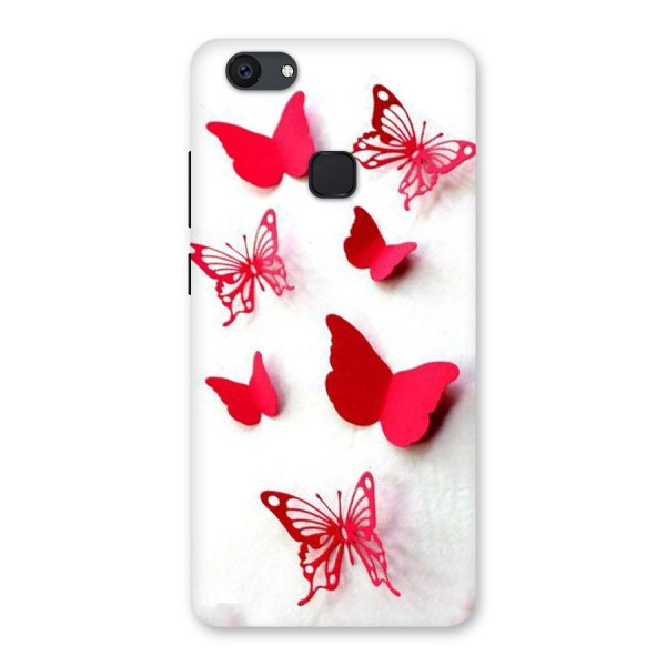 Red Butterflies Back Case for Vivo V7 Plus