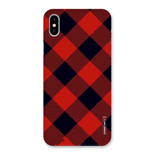 Red Diagonal Check Back Case for iPhone X