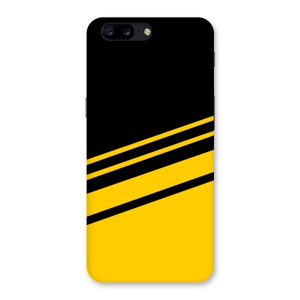 Slant Yellow Stripes Back Case for OnePlus 5