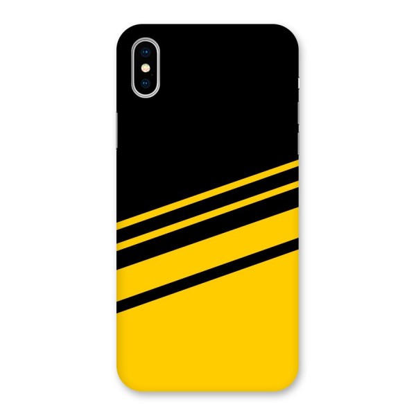 Slant Yellow Stripes Back Case for iPhone X