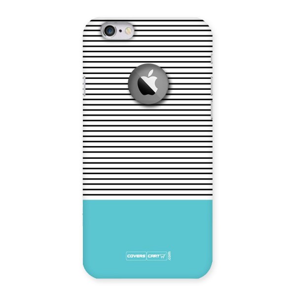 Deep Sky Blue Stripes Back Case for iPhone 6 Logo Cut