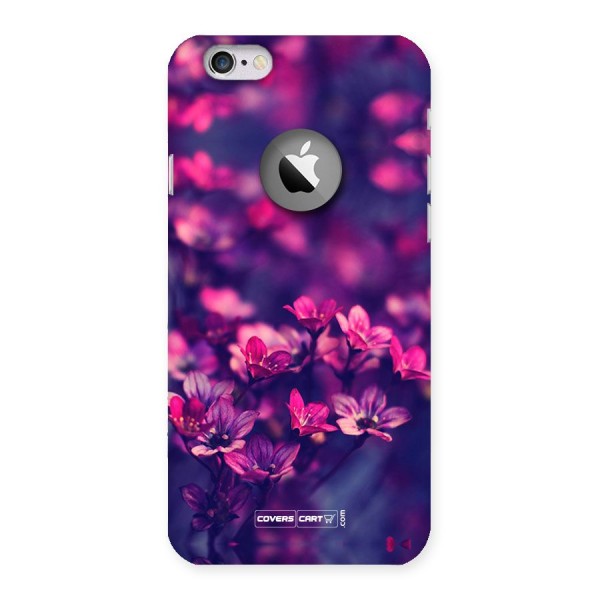Violet Floral Back Case for iPhone 6 Logo Cut