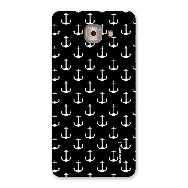 White And Black Anchor Pattern Back Case for Galaxy J7 Max