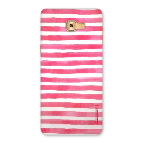 White And Pink Stripes Back Case for Galaxy C9 Pro