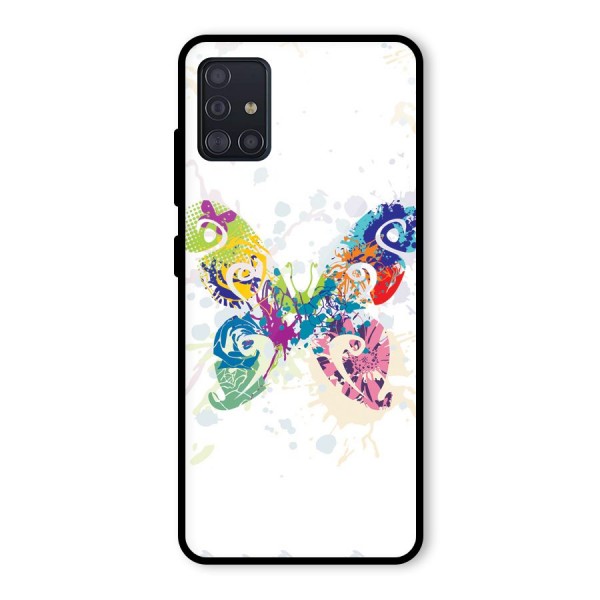 Abstract Butterfly Glass Back Case for Galaxy A51