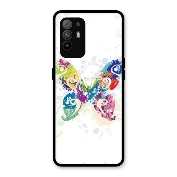 Abstract Butterfly Glass Back Case for Oppo F19 Pro Plus 5G