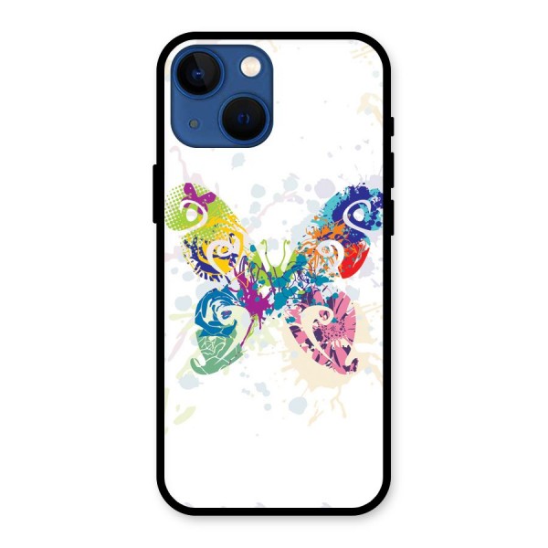 Abstract Butterfly Glass Back Case for iPhone 13 Mini