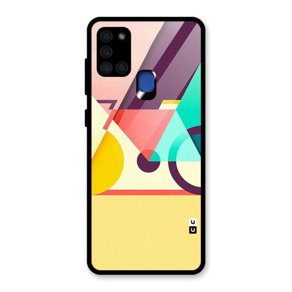 Abstract Cycle Glass Back Case for Galaxy A21s
