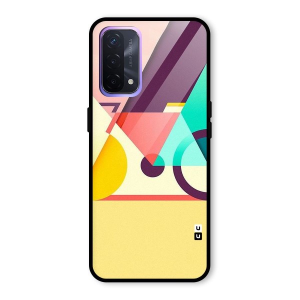 Abstract Cycle Glass Back Case for Oppo A74 5G