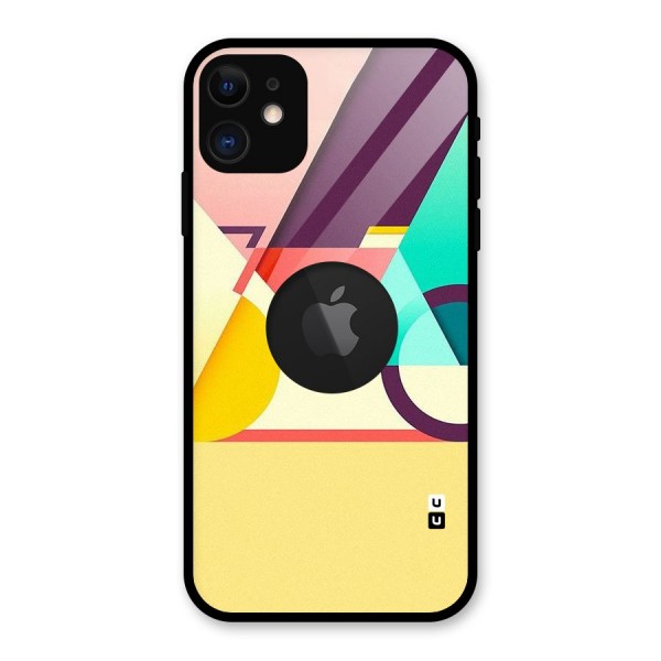 Abstract Cycle Glass Back Case for iPhone 11 Logo Cut