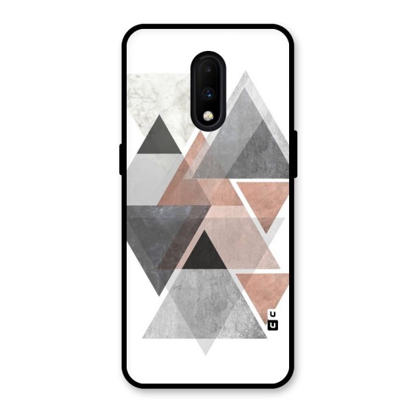 Abstract Diamond Pink Design Glass Back Case for OnePlus 7