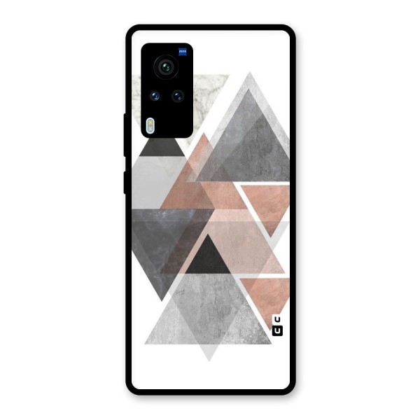 Abstract Diamond Pink Design Glass Back Case for Vivo X60 Pro