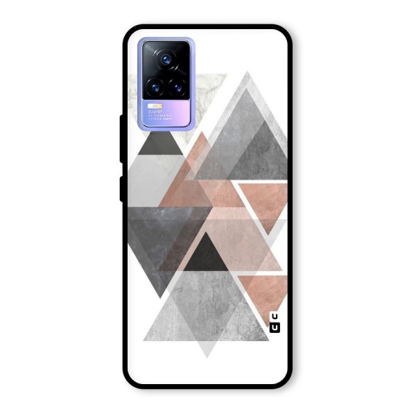 Abstract Diamond Pink Design Glass Back Case for Vivo Y73