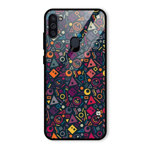 Abstract Figures Glass Back Case for Galaxy M11
