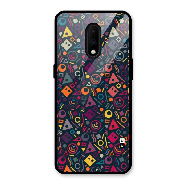 Abstract Figures Glass Back Case for OnePlus 7